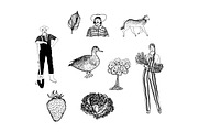 Farm Clipart SVG Hand Drawn Market, a Decorative Illustration by Anada Arty (Thumbnail 7 of 10)