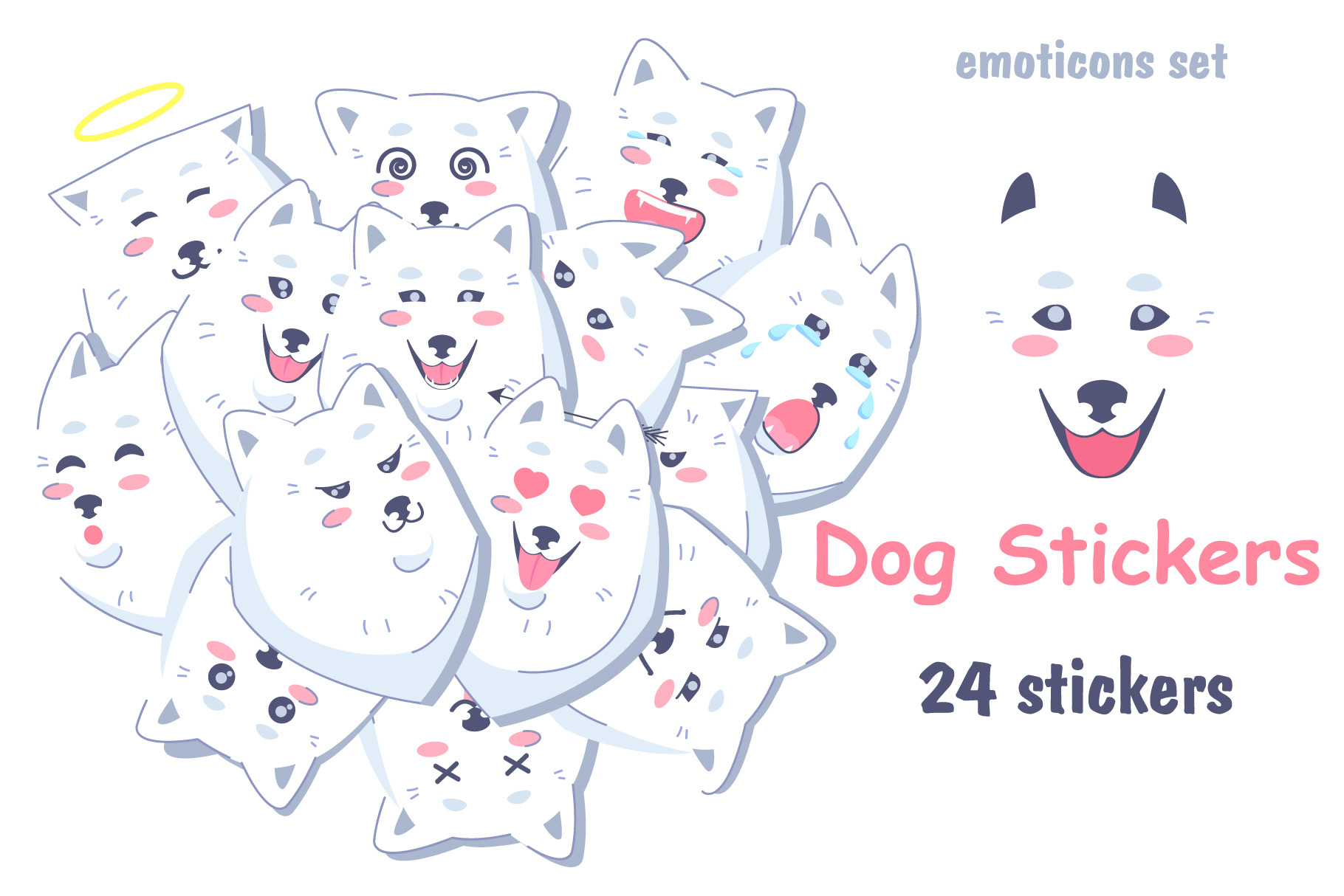 Samoyed dog stickers pack, an Object Graphic by SPHINX SMILE
