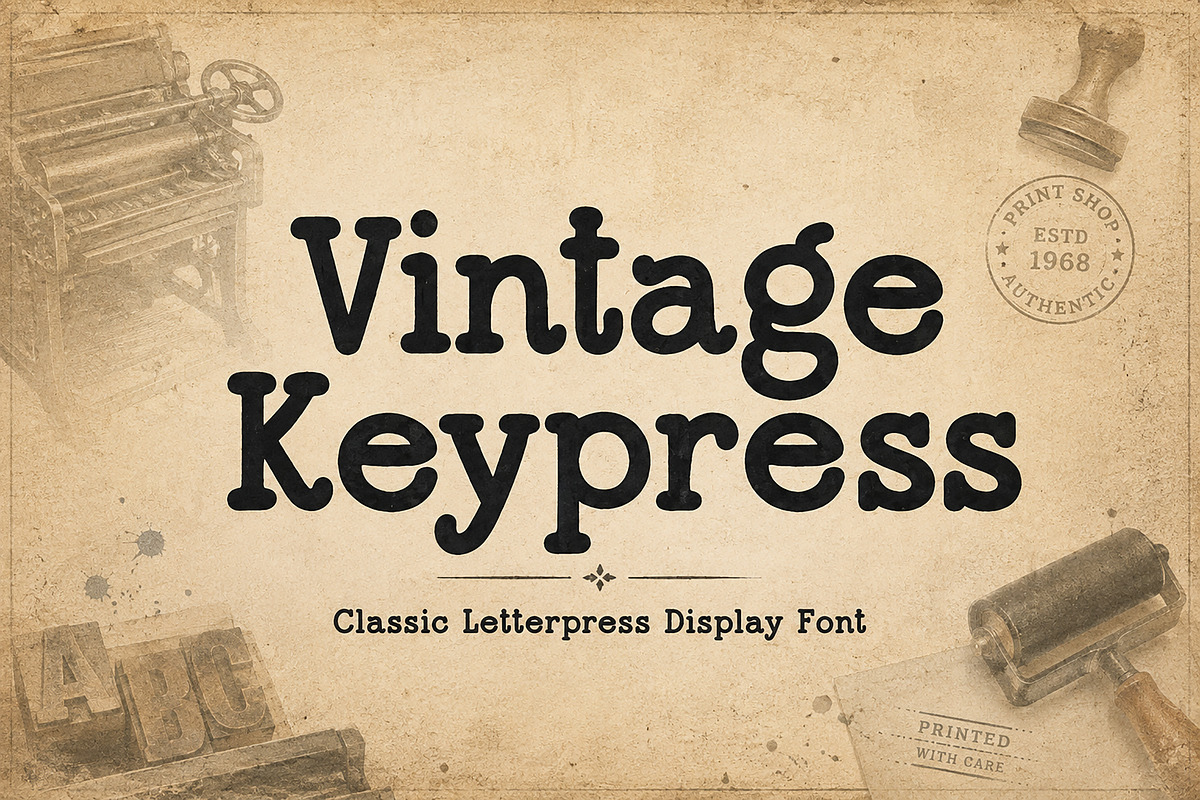 Vintage Keypress, a Handwritten Font by Wow Magic (Photo 3 of 5)