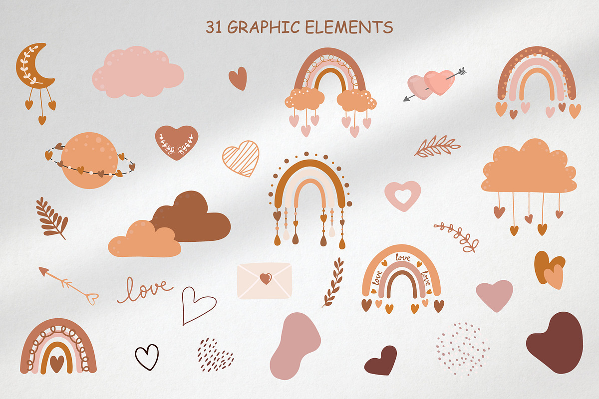 Boho Valentine's Day, a Pattern Graphic by linakilljoy (Photo 6 of 8)