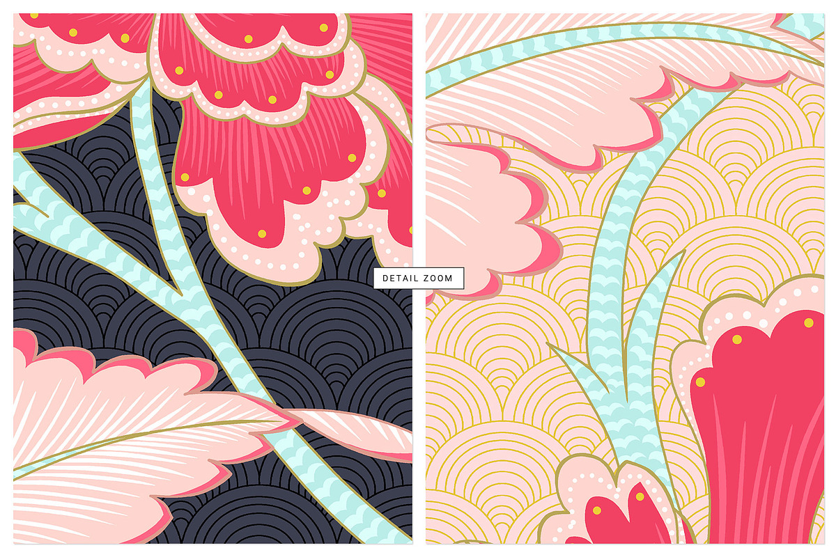 Meili Oriental Peony Pattern & Motif, a Pattern Graphic by Pink Linen (Photo 5 of 12)