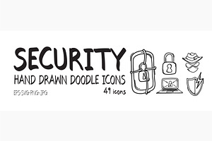 49 Security Hand Drawn Doodle Icons