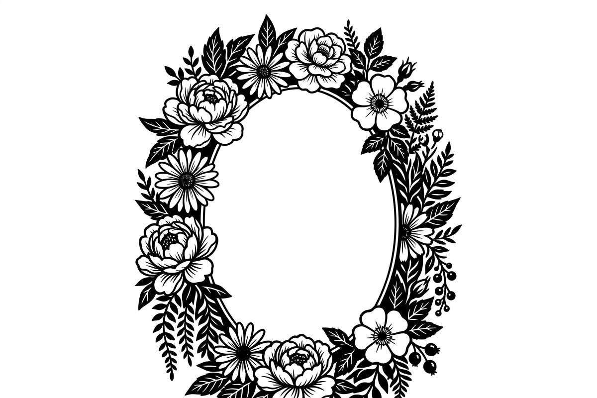 50 Elegant Floral Oval Mirror Frame, a Decorative Illustration by Amazin_art (Photo 25 of 34)