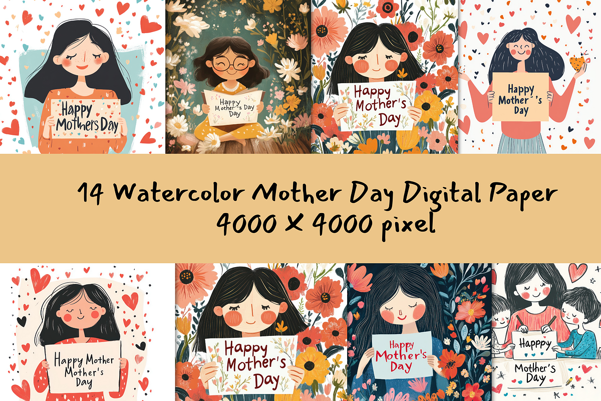 Cute Mother's Day Floral Greeting, an Illustration by ikarifq shop (Photo 1 of 4)