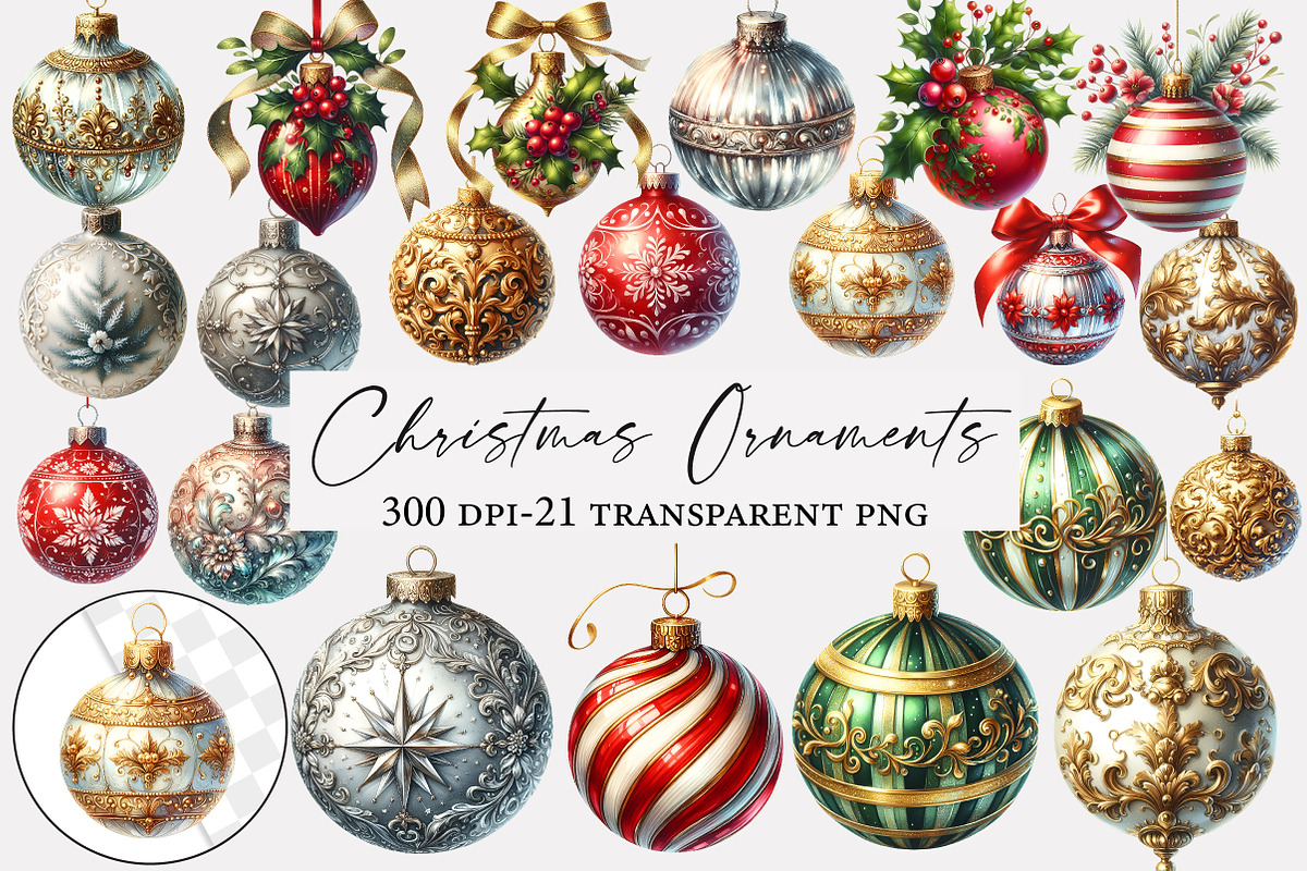 Christmas Ornaments Clipart, an Illustration by Designworld (Photo 1 of 5)