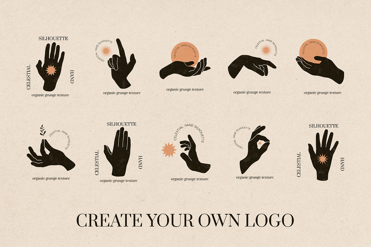 CELESTIAL TEXTURED HANDS SILHOUETTES, an Object Graphic by Creativemaker (Photo 9 of 10)