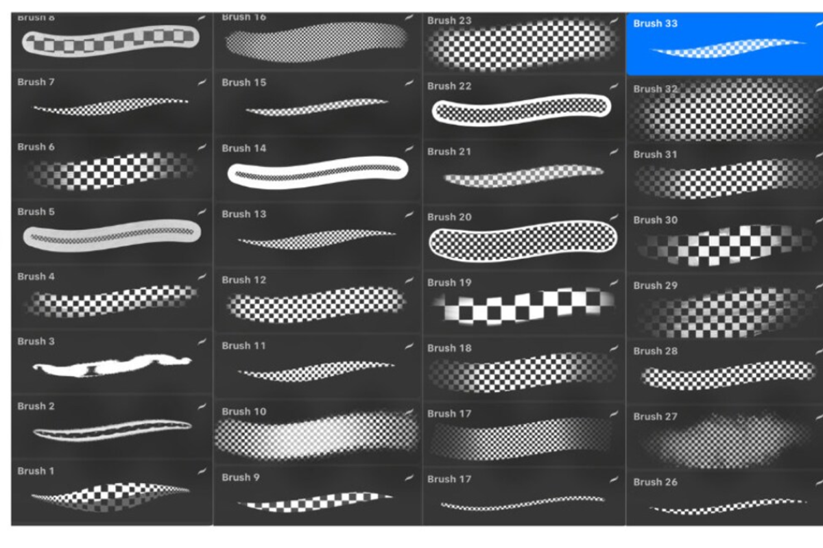 30 Checkered Procreate Brushset, a Brush Add-On by palmettosvg (Photo 2 of 4)