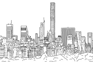 New York City Manhattan Skyline Art