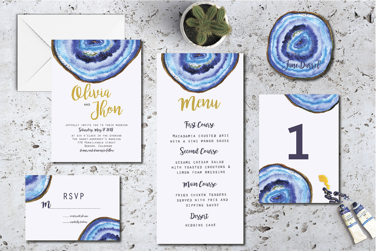 Agate wedding suit, an Invitation Template by digital_essence (Photo 2 of 3)