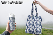 Jackalope Toile Seamless Vector, a Pattern Graphic by one-touch (Thumbnail 6 of 10)