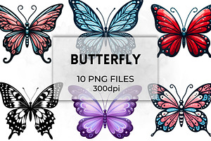 Butterfly Clipart Illustrations Pack