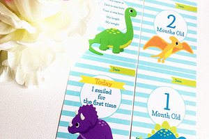 Dinosaurs Baby Milestone Cards