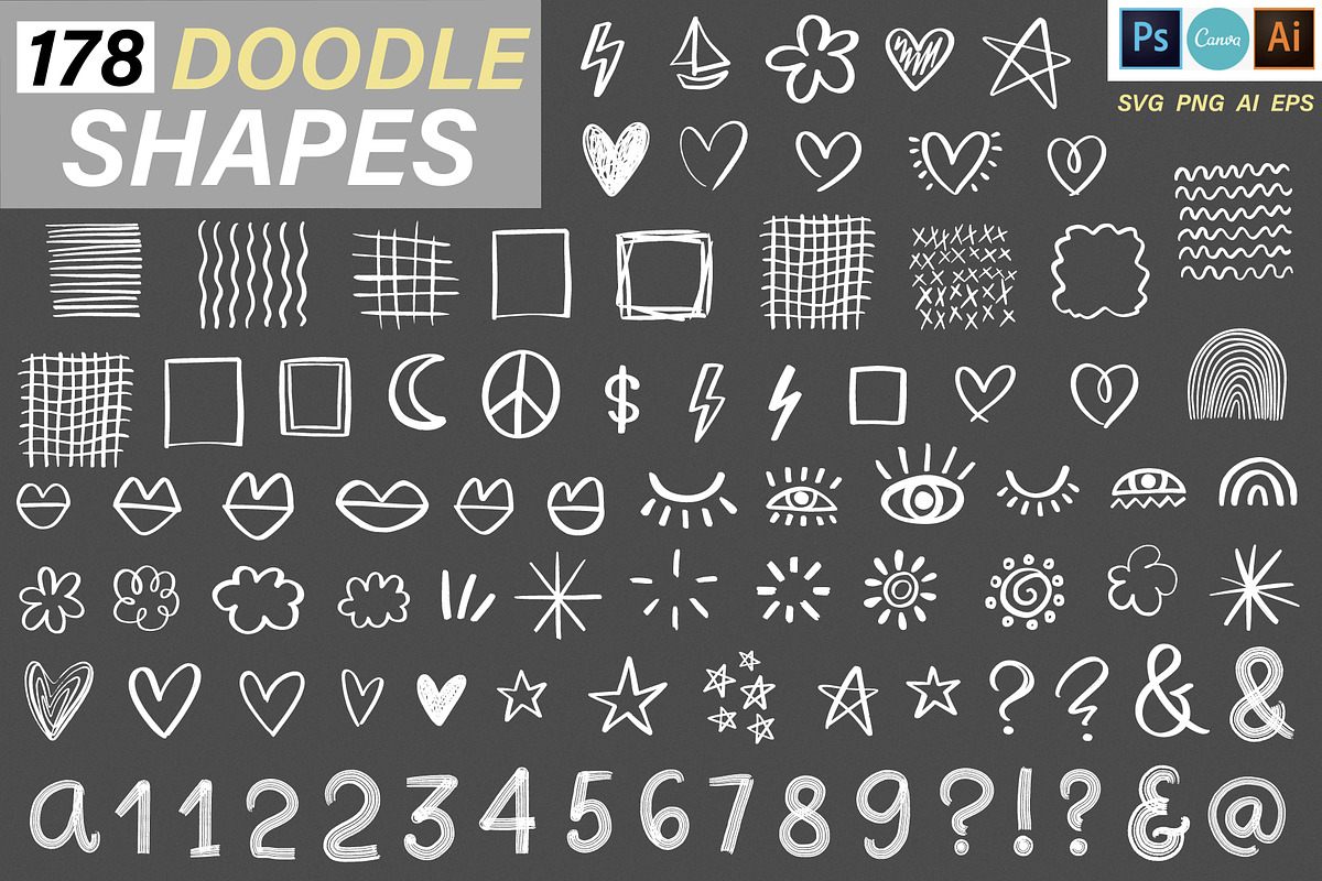 250 Scribble Doodle Shapes Atelier, an Object Illustration by Katrinelly (Photo 10 of 12)
