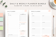 Daily & Weekly Planner Bundle, a Stationery Template by Studio Sirona (Thumbnail 1 of 7)