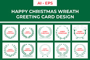 Happy Christmas Wreath Design, a Decorative Illustration by Lakhan1998 (Thumbnail 1 of 6)