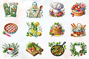 springtime cooking clipart, an Illustration by RobertsArt (Thumbnail 6 of 7)