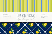 Lemon Citrus Digital Paper Pack, a Pattern Graphic by Elena Dorosh (Thumbnail 2 of 7)