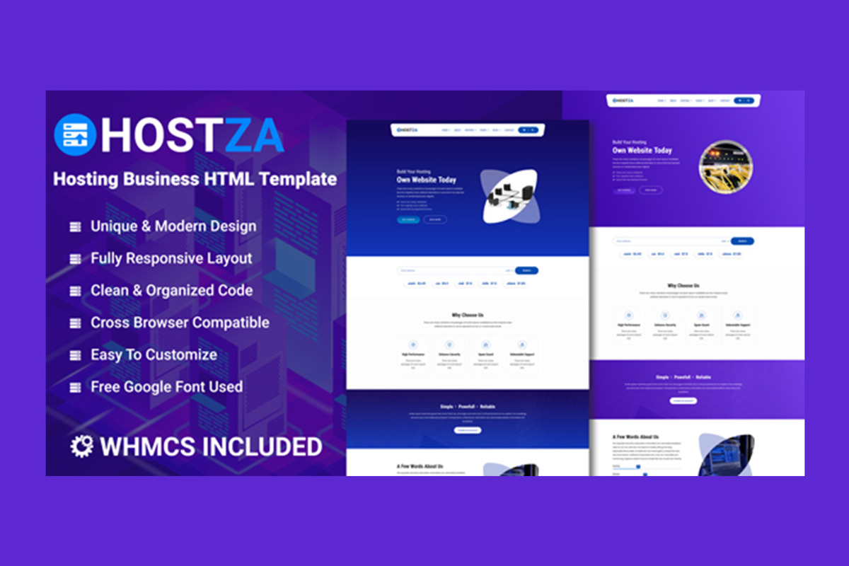 HostZa - Hosting Business Template, a HTML Template by THESOFTKING (Photo 1 of 3)