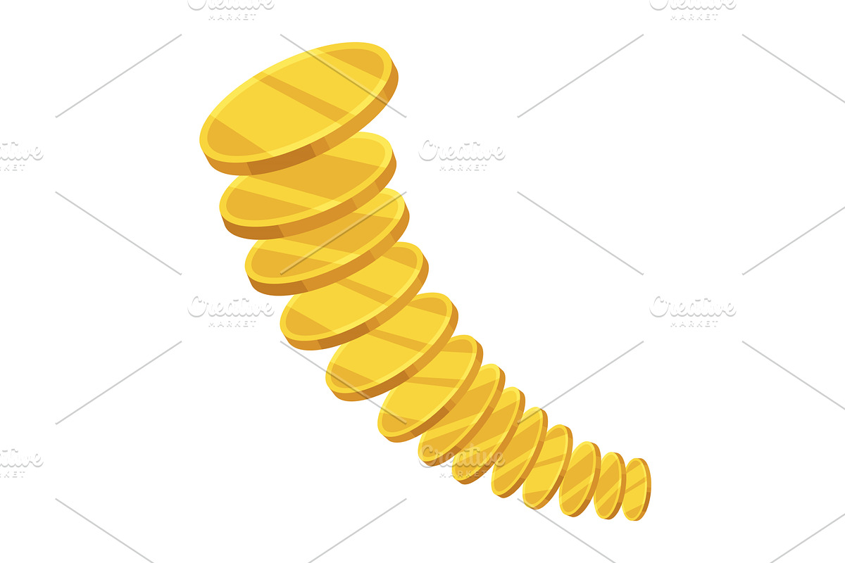 Cartoon money, coins icon, a Finance Illustration by Things for designers