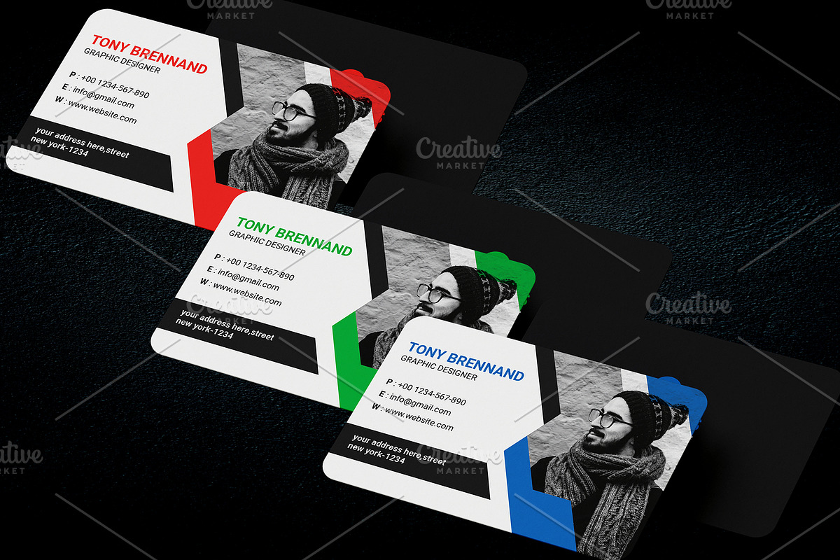Business Card 3 Colour Variation, a Business Card Template by creative-som (Photo 1 of 4)