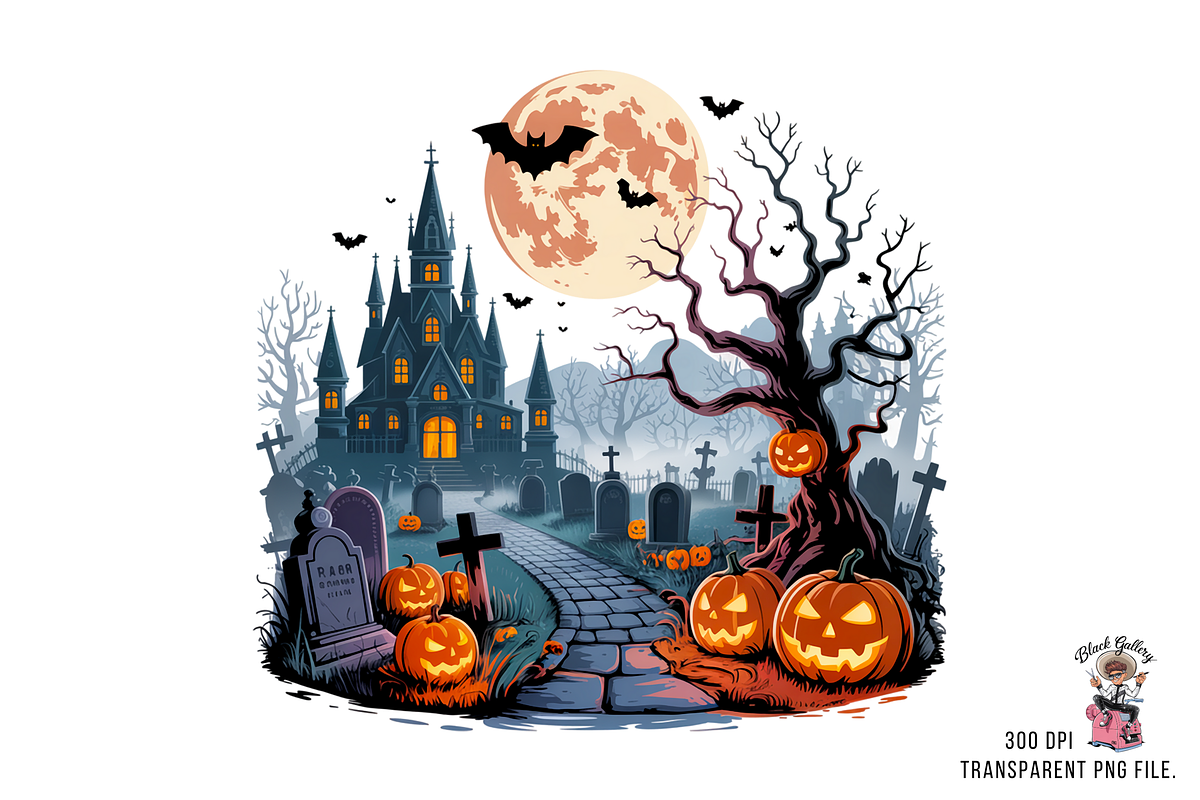 Spooky Halloween Night PNG Bundle, a Graphic by Clipart Bloom (Photo 5 of 11)