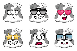 Bulldog Emoji Set