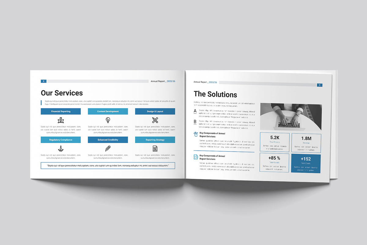 Annual Report Template Landscape, a Brochure Template by DesignCrest (Photo 6 of 13)