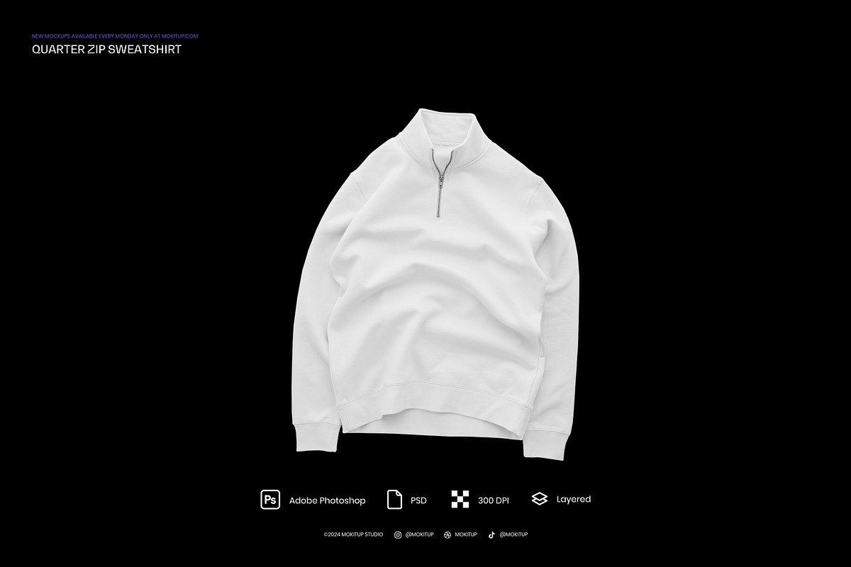 MOKITUP: Quarter Zip Mockup, a Hoody Mockup by MOKITUP (Photo 3 of 6)