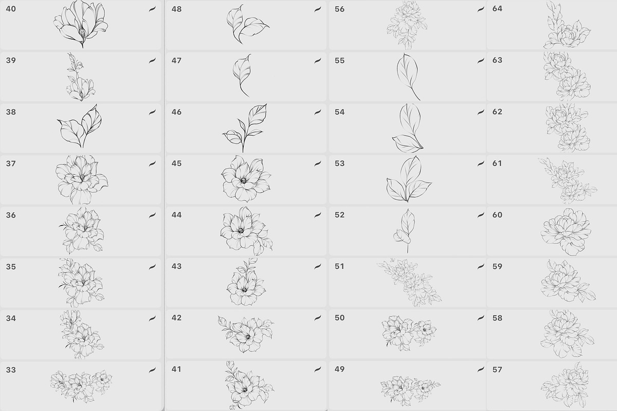 Procreate flower stamp, peony brush, a Brush Add-On by AnnaPolitmerskaja (Photo 4 of 5)