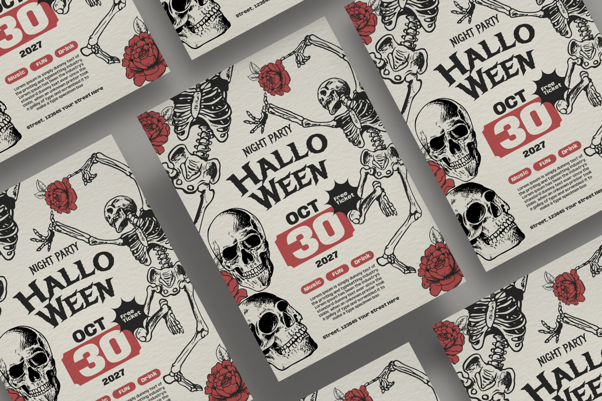 Poster Halloween Design Template, a Poster Template by MaikoHatta (Photo 6 of 11)