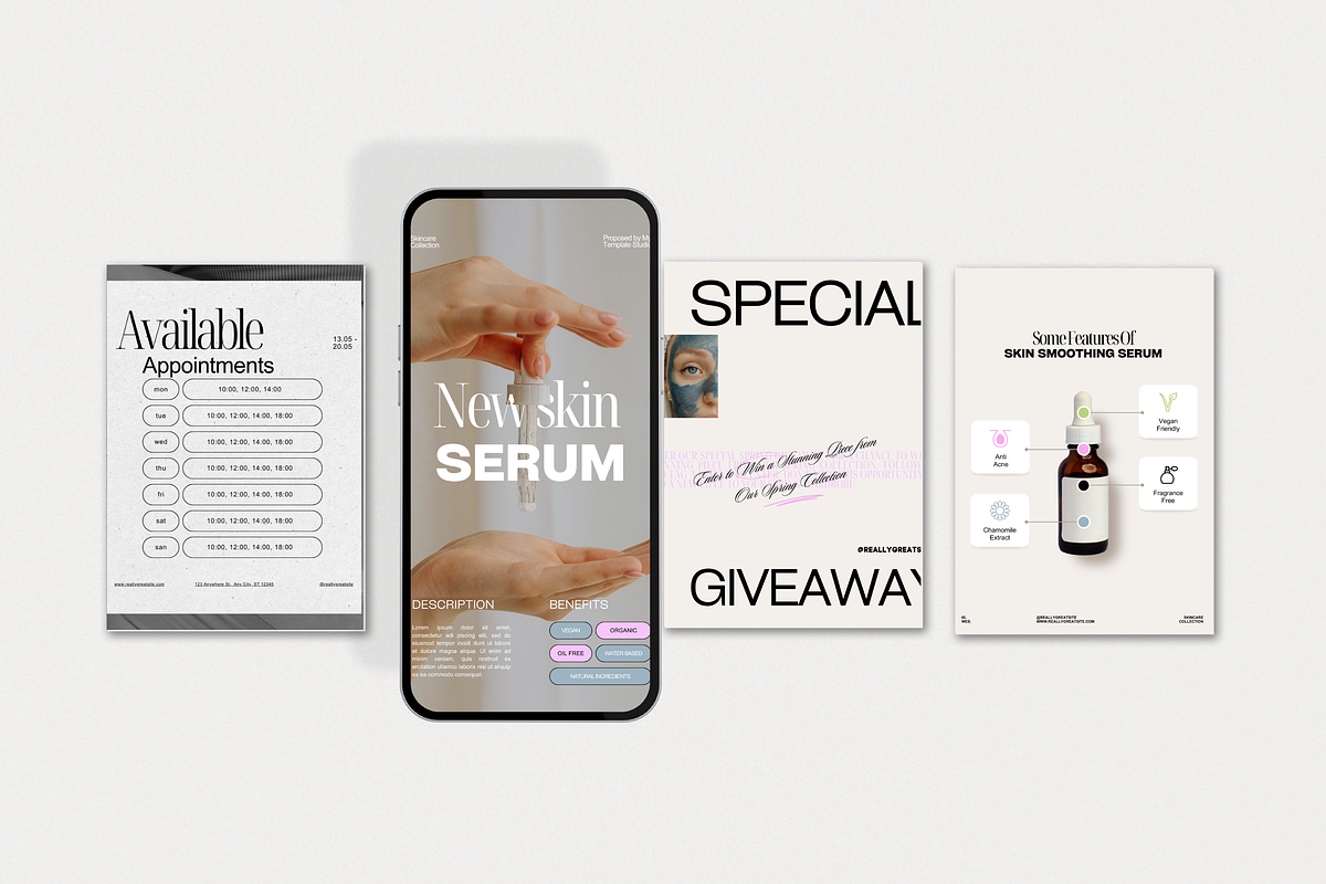 Beauty Skincare Instagram Bundles, a Social Media Template by My Template Studio (Photo 11 of 18)