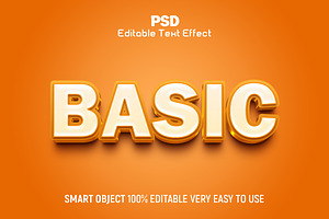 Basic 3D Editable Text Effect Style