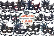 Black Lace Masquerade Mask Clipart, an Illustration by DreamCafeArt (Thumbnail 1 of 5)