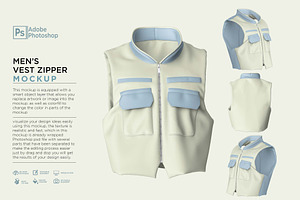 Men's Vest Zipper Mockup