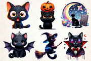 Halloween Black Cat Clipart PNG, an Illustration by Dream Creation (Thumbnail 5 of 6)