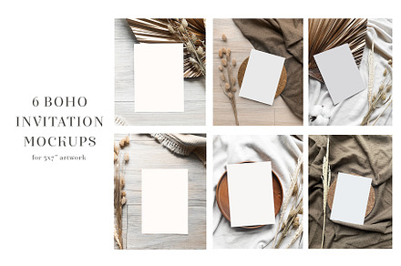Boho Invitation Mock up Bundles