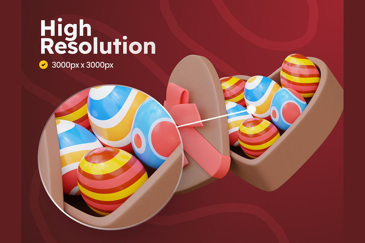 Easter Eggs 3D Icons, an Object 3D Model by Rakata Studio (Photo 3 of 7)