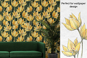 Dark floral flower pattern set, a Pattern Graphic by Dina Guiter (Thumbnail 6 of 9)