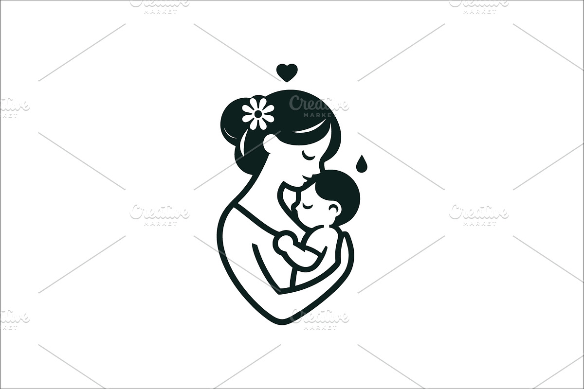 Abstract Mother and Baby Logo, a Branding & Logo Template by Vectorium Studio