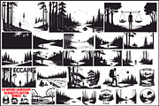 Nature Landscape Silhouette Vector B, an Illustration by Designer_Momina (Thumbnail 1 of 51)