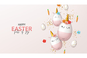 Happy Easter Holiday Banner