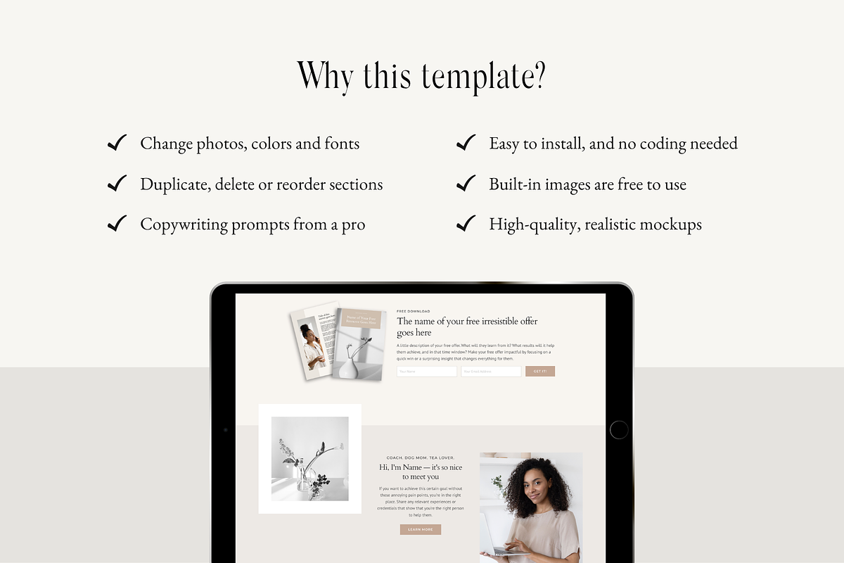 Kajabi Link in Bio Page Template, a Landing Page Template by Pixel & Flow (Photo 5 of 9)