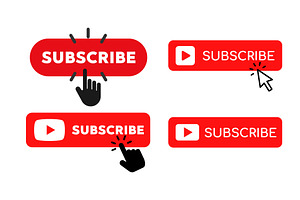 Subscribe Button Icon Vector Set