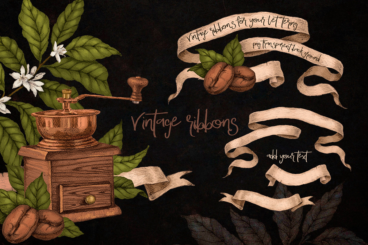 Time for Coffee illustration set, an Illustration by Alamella (Photo 9 of 10)