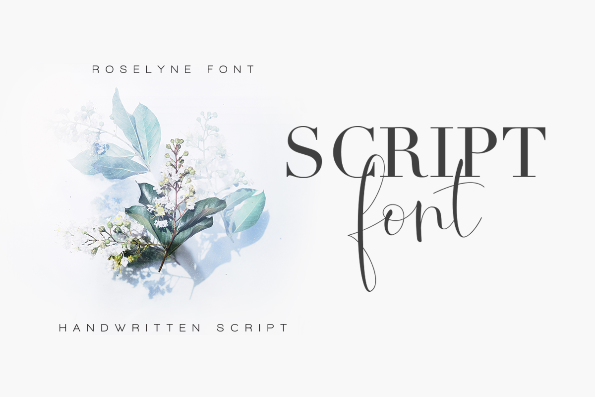 Roselyne - Caligraphy Script, a Script Font by Dharmas Foundry