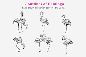 Flamingo Outline Clipart