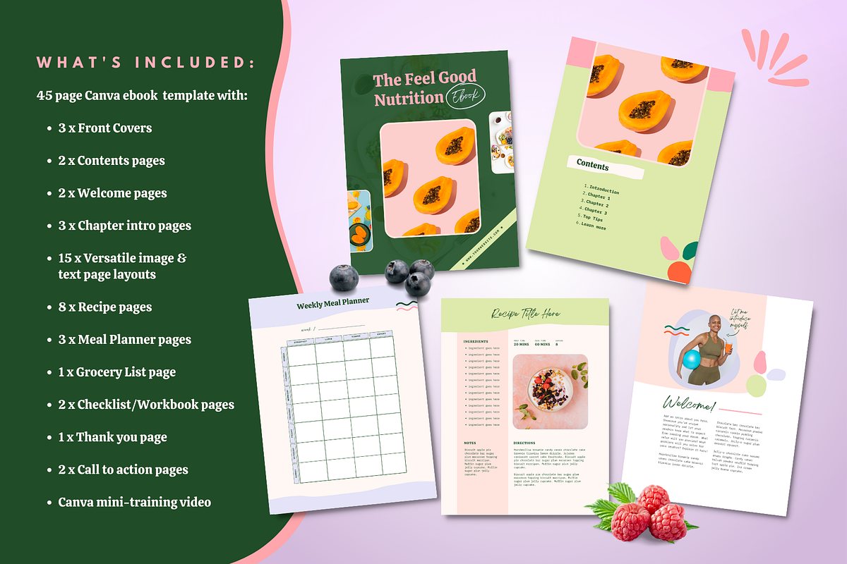 Canva Ebook Template - Health Coach, a Marketing Template by Kurly Creative (Photo 2 of 11)