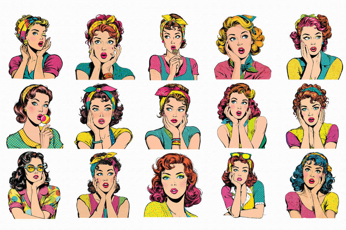 Watercolor Pop-Art Girl Clipart, an Illustration by Libby Wishes (Photo 4 of 7)