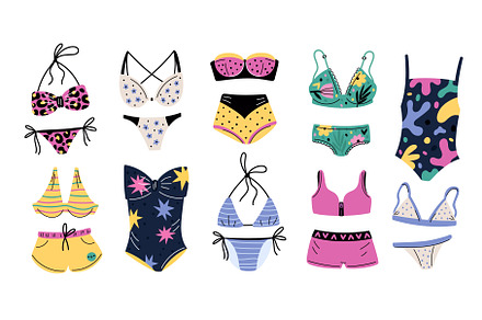 Lingerie and swimsuits. Fashionable, an Illustration by Vectorbuum