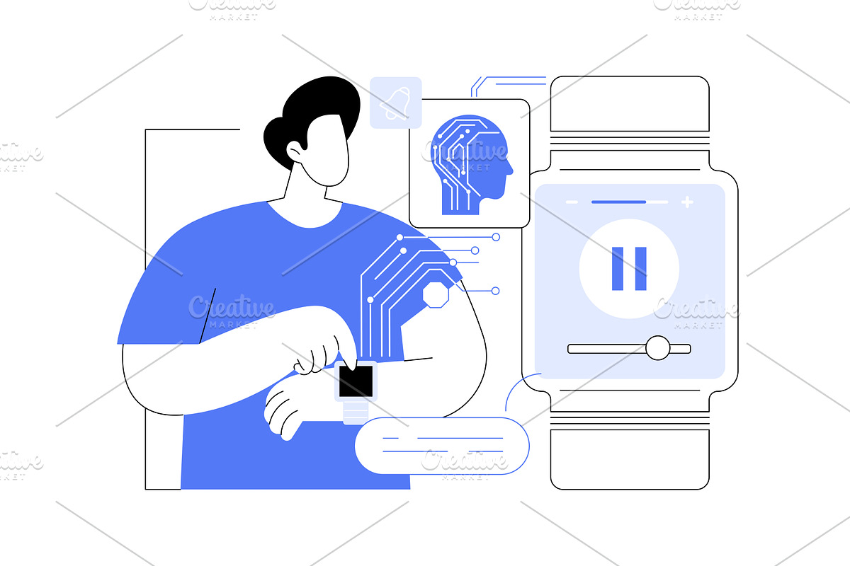 AI in Smart Wearables abstract, a Technology Illustration by Visual Generation